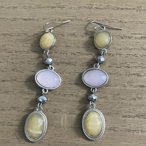 Elegant Silver and Pink Dangle Earrings
